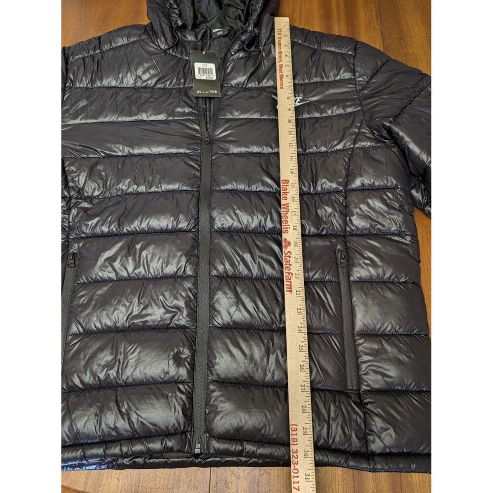 NEW Nike Quilted Puffer Jacket Men’s 3XL Black Hooded Full Zip 3X - Picture 7 of 16